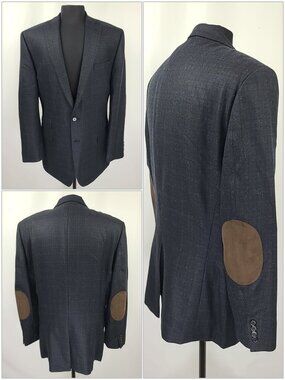 Lauren Ralph Lauren Plaid Elbow Patches Sports Coat Blazer 44L